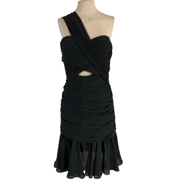 Jill Stuart Sija chiffon Cocktail Evening Dress Black - Picture 4 of 14